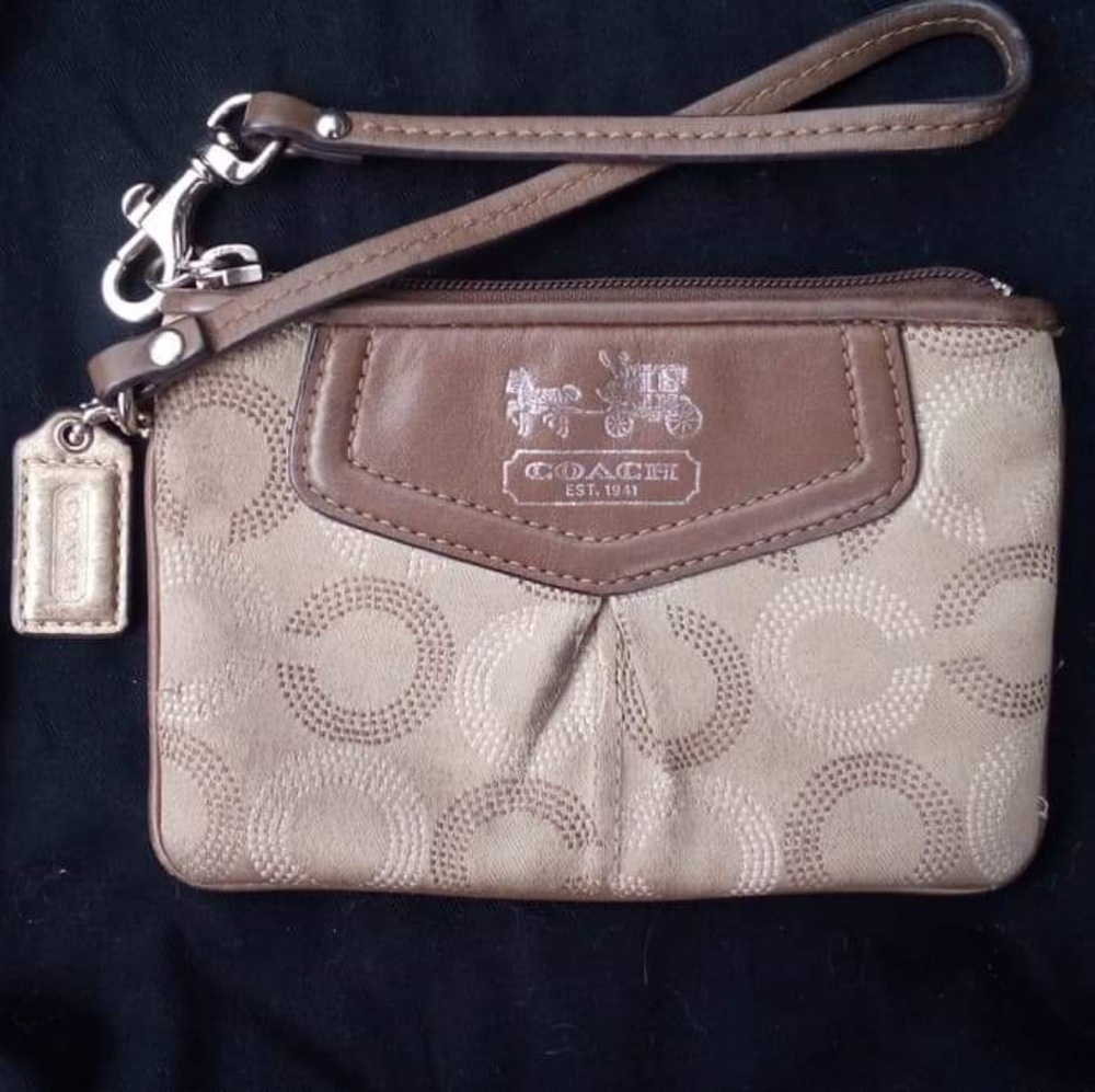 COACH WRISTLET BROWN LEATHER